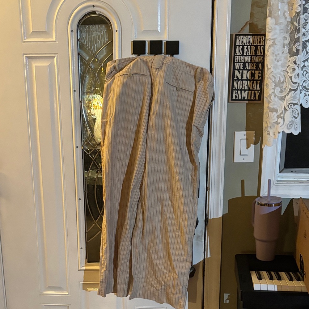 Coldwater Creek Men's Beige Striped Chinos